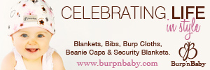  Burp'nBaby: Celebrating Life In Style. Blankets, Bibs, Burp Cloths, Beanie Caps & Security Blankets. 