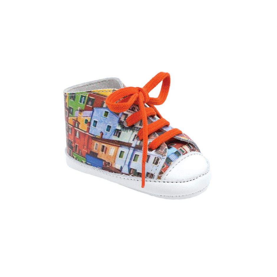 Patt’touch burano print leather sneaker