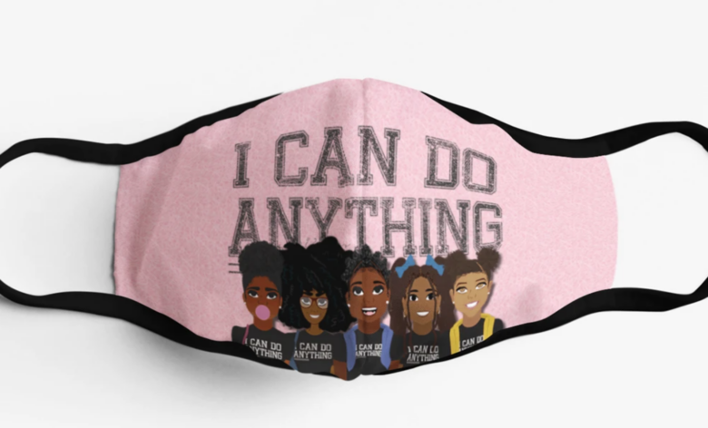 Blended Designs girl power mask.