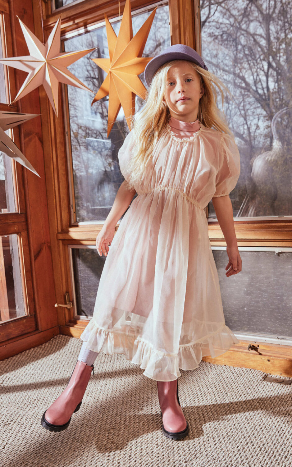 Colored by nature: onion scraps get turned into the dye for this darling dress.