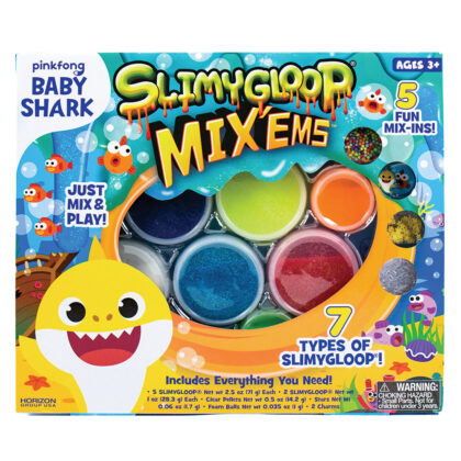 Baby Shark SlimyGloop Mix’Ems - Baby slime, do-do-da-doo-da- doo...baby slime! Seven types of slimy gloop with five mix-ins.