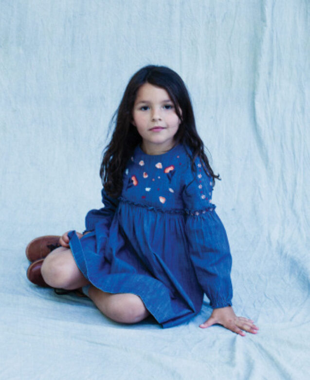Kaya wears Tartine Au Chocolat dress with her own shoes.