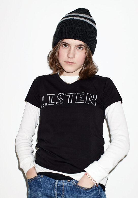 Portrait from 'Fearless Voices' fashion story.