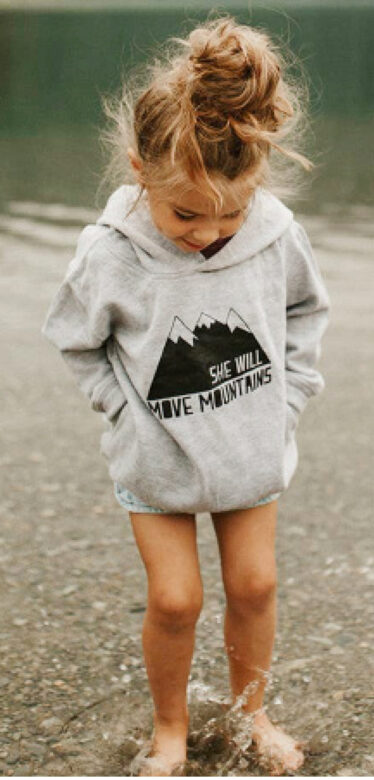 Made of Mountains hooded gray sweatshirt